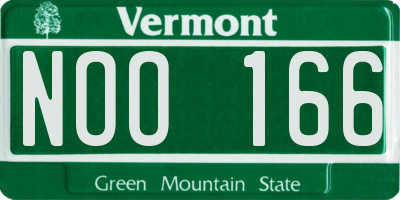 VT license plate NOO166