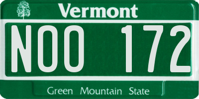 VT license plate NOO172