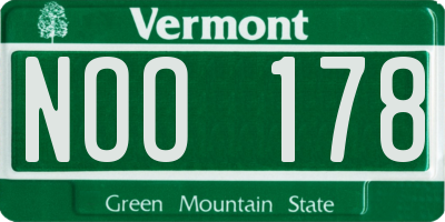 VT license plate NOO178