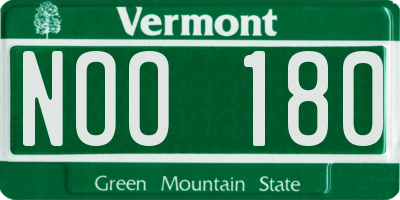 VT license plate NOO180