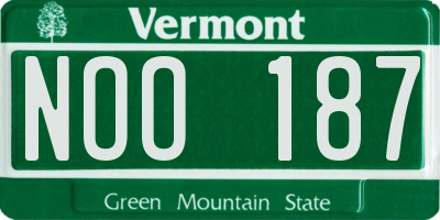 VT license plate NOO187