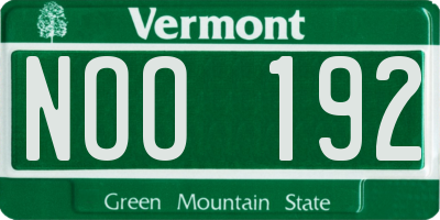 VT license plate NOO192