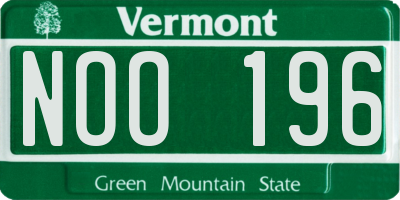 VT license plate NOO196