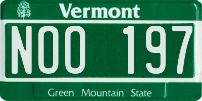 VT license plate NOO197