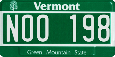 VT license plate NOO198