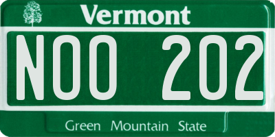 VT license plate NOO202