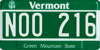VT license plate NOO216