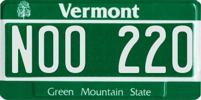 VT license plate NOO220