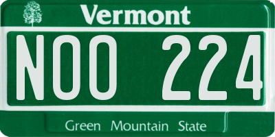 VT license plate NOO224