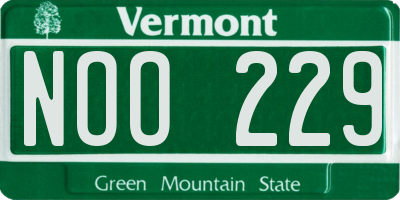 VT license plate NOO229