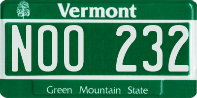 VT license plate NOO232