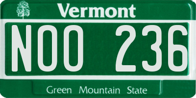 VT license plate NOO236