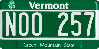 VT license plate NOO257
