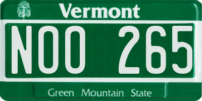 VT license plate NOO265