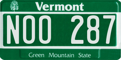 VT license plate NOO287
