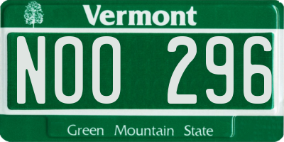 VT license plate NOO296