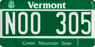 VT license plate NOO305