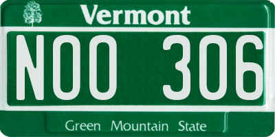 VT license plate NOO306