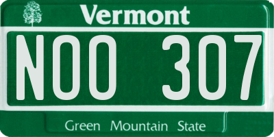VT license plate NOO307