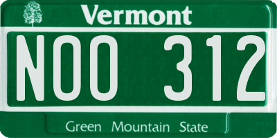 VT license plate NOO312