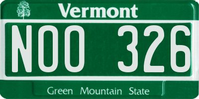VT license plate NOO326