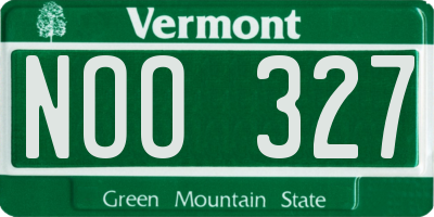 VT license plate NOO327