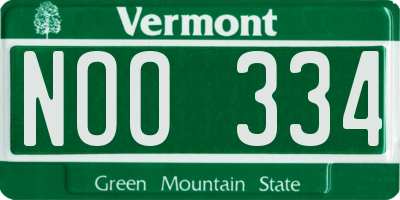VT license plate NOO334