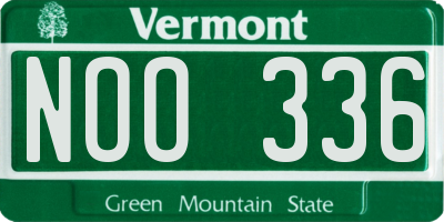 VT license plate NOO336
