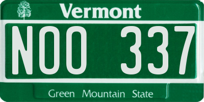 VT license plate NOO337