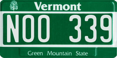 VT license plate NOO339