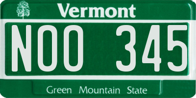 VT license plate NOO345
