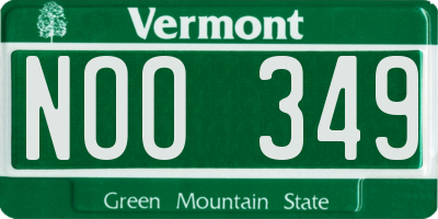 VT license plate NOO349