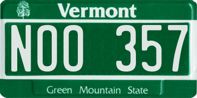 VT license plate NOO357