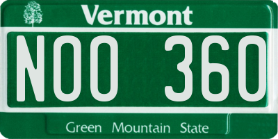 VT license plate NOO360