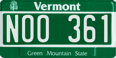 VT license plate NOO361