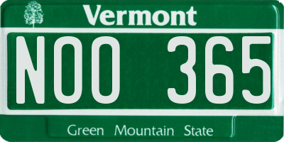 VT license plate NOO365