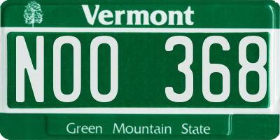 VT license plate NOO368