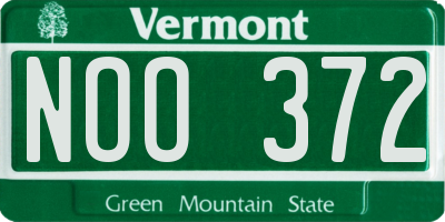 VT license plate NOO372