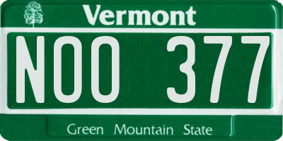 VT license plate NOO377