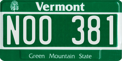 VT license plate NOO381
