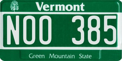 VT license plate NOO385