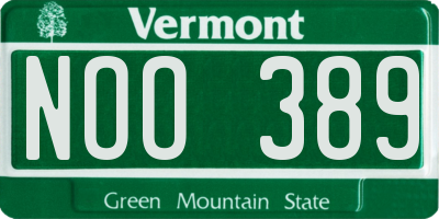 VT license plate NOO389