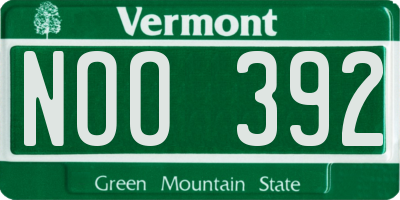 VT license plate NOO392