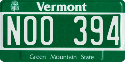 VT license plate NOO394