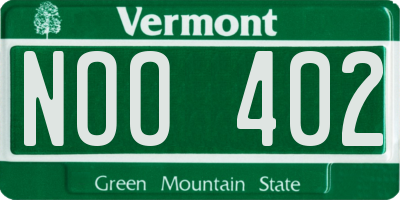 VT license plate NOO402