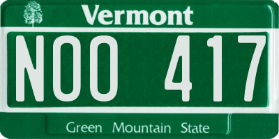 VT license plate NOO417