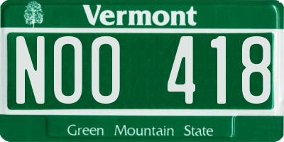 VT license plate NOO418