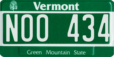 VT license plate NOO434