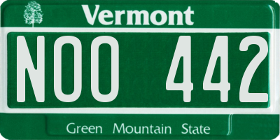 VT license plate NOO442