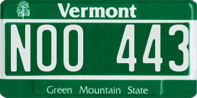 VT license plate NOO443